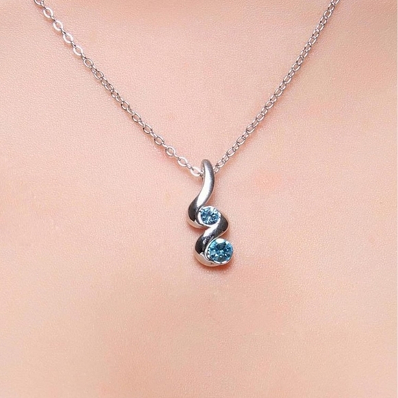 925 Sterling Silver Dangle Drop Earrings and Necklace - Picture 2 of 7